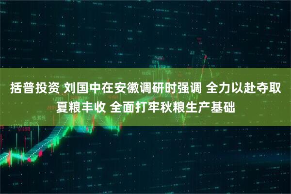 括普投资 刘国中在安徽调研时强调 全力以赴夺取夏粮丰收 全面打牢秋粮生产基础
