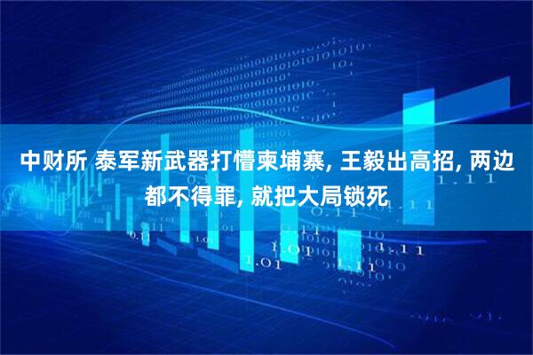 中财所 泰军新武器打懵柬埔寨, 王毅出高招, 两边都不得罪, 就把大局锁死