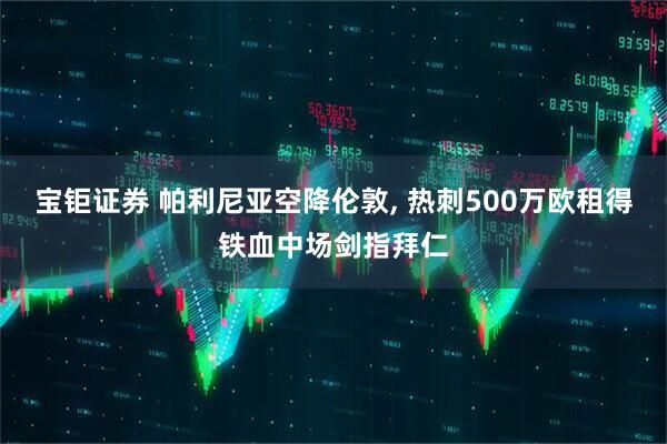 宝钜证券 帕利尼亚空降伦敦, 热刺500万欧租得铁血中场剑指拜仁