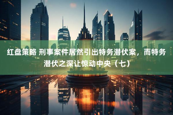 红盘策略 刑事案件居然引出特务潜伏案，而特务潜伏之深让惊动中央（七）