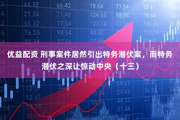 优益配资 刑事案件居然引出特务潜伏案，而特务潜伏之深让惊动中央（十三）